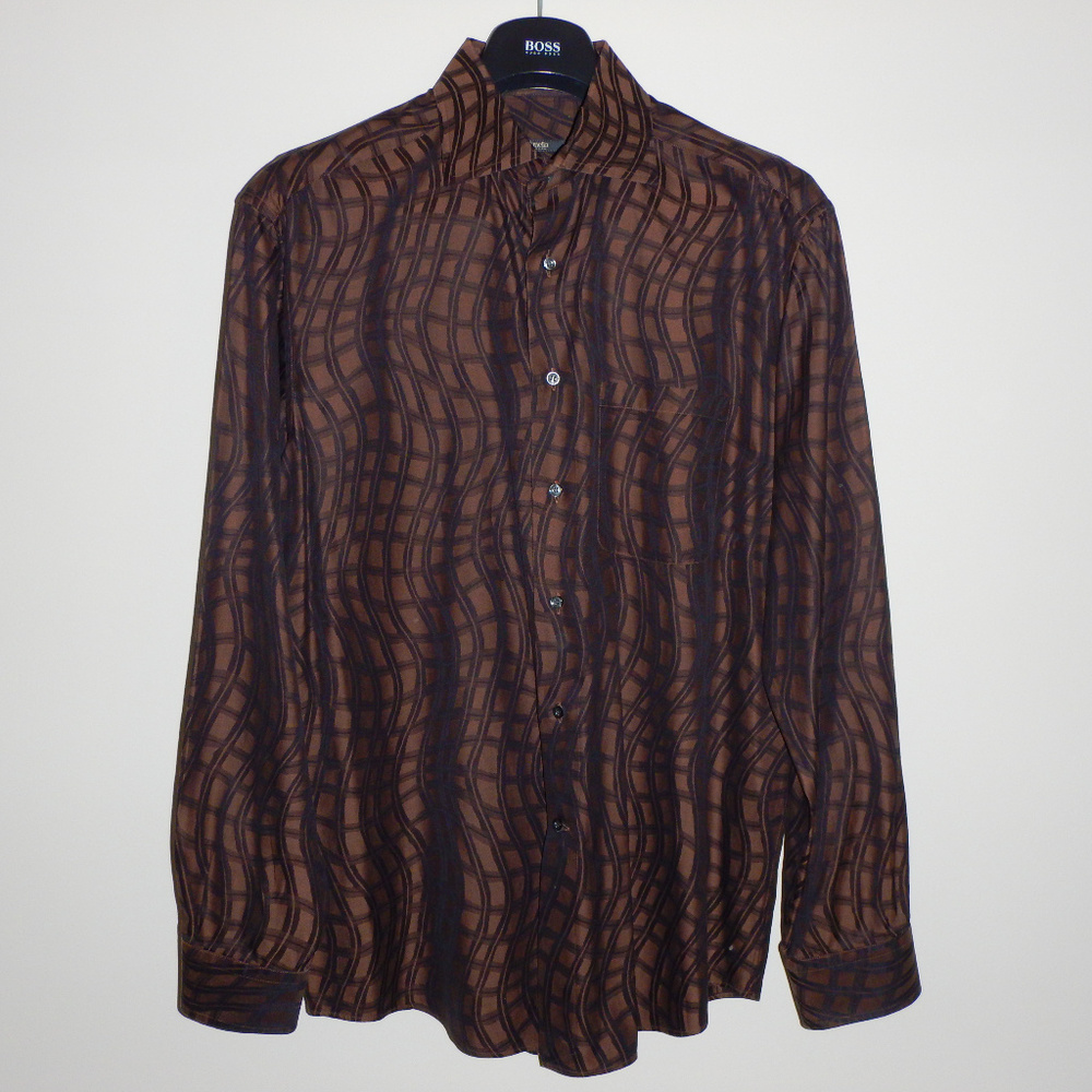 Great Brown & Black Zanella Dress Shirt